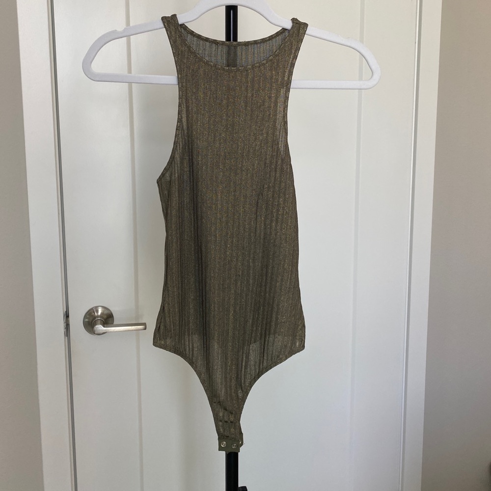 Privacy Please Green Glitter Bodysuit